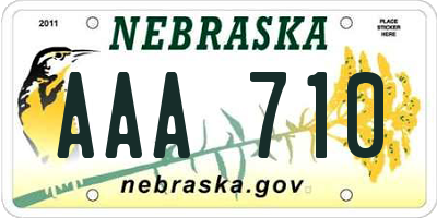 NE license plate AAA710