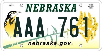 NE license plate AAA761