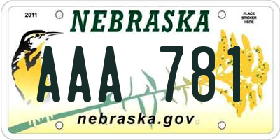 NE license plate AAA781