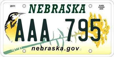 NE license plate AAA795