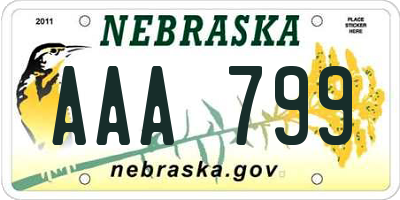 NE license plate AAA799