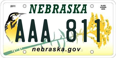 NE license plate AAA811