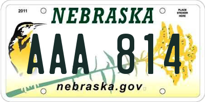 NE license plate AAA814