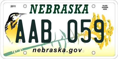 NE license plate AAB059