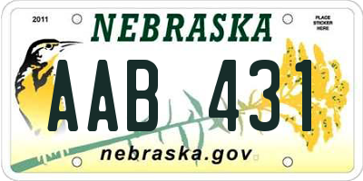 NE license plate AAB431