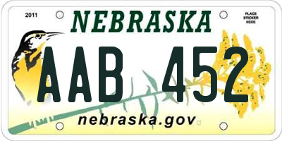 NE license plate AAB452
