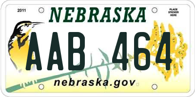 NE license plate AAB464