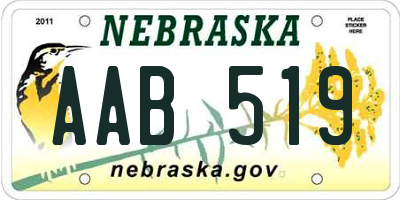 NE license plate AAB519