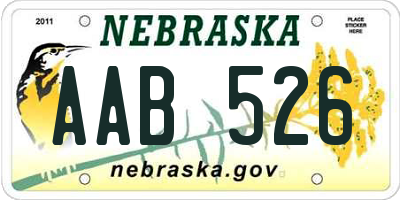 NE license plate AAB526
