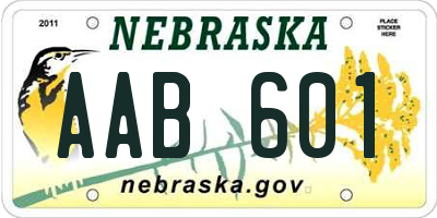 NE license plate AAB601