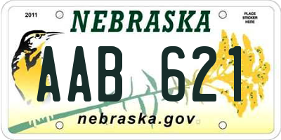 NE license plate AAB621