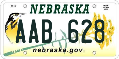 NE license plate AAB628