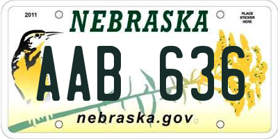 NE license plate AAB636