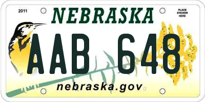 NE license plate AAB648