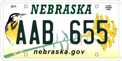 NE license plate AAB655