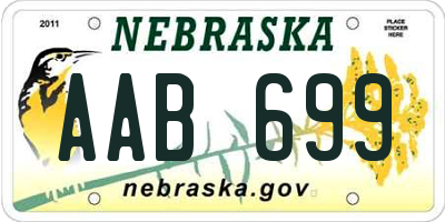 NE license plate AAB699
