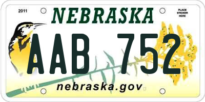 NE license plate AAB752