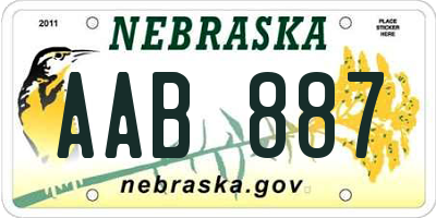NE license plate AAB887