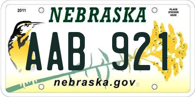 NE license plate AAB921
