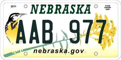 NE license plate AAB977