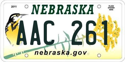NE license plate AAC261