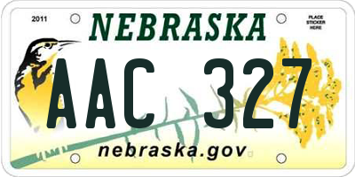 NE license plate AAC327