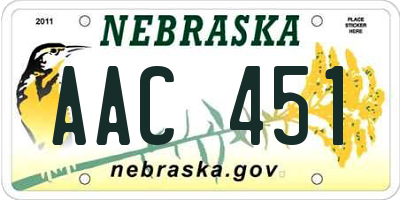 NE license plate AAC451