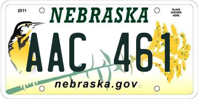 NE license plate AAC461