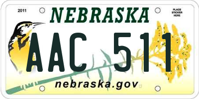 NE license plate AAC511