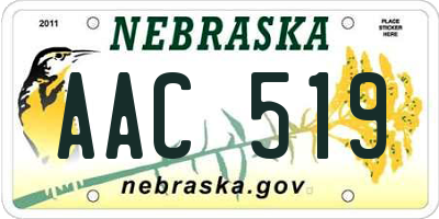 NE license plate AAC519
