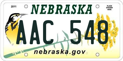 NE license plate AAC548