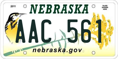 NE license plate AAC561