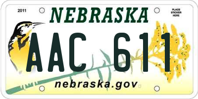 NE license plate AAC611