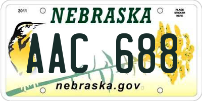NE license plate AAC688