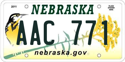 NE license plate AAC771