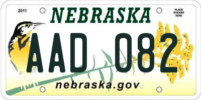 NE license plate AAD082