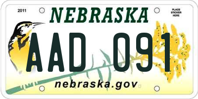 NE license plate AAD091