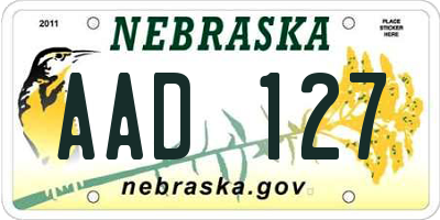 NE license plate AAD127