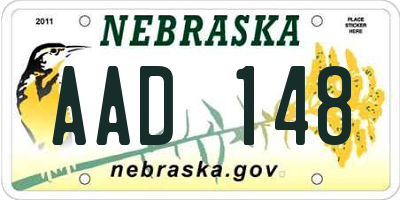 NE license plate AAD148