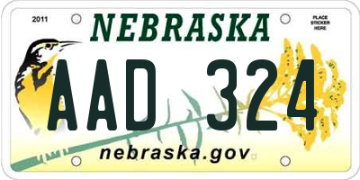 NE license plate AAD324