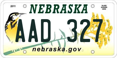 NE license plate AAD327