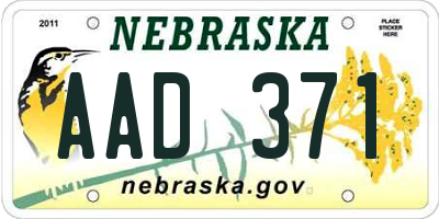 NE license plate AAD371