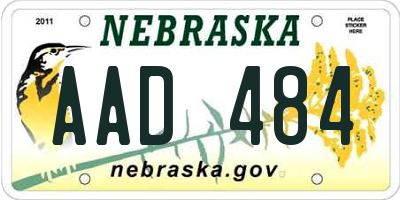NE license plate AAD484