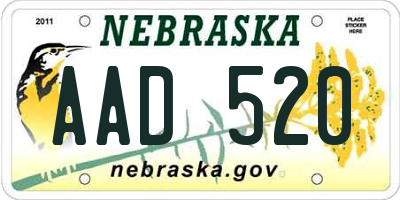NE license plate AAD520