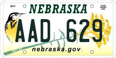 NE license plate AAD629