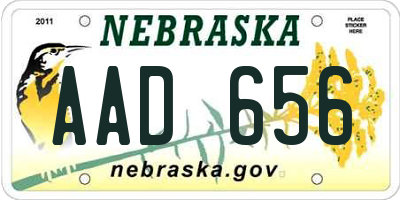 NE license plate AAD656