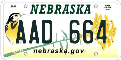 NE license plate AAD664