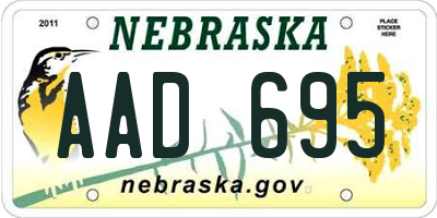 NE license plate AAD695