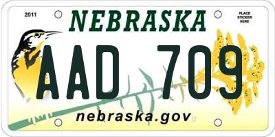 NE license plate AAD709