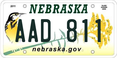 NE license plate AAD811